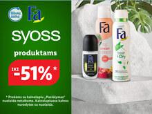 „Fa“ ir „Syoss“ produktams iki -51%*