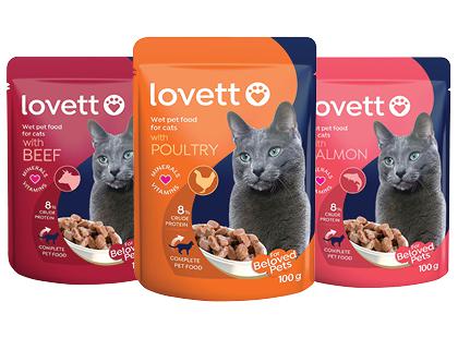 Konservuotas kačių ėdalas LOVETT*, 3 rūšių, 2 pak. × 100 g