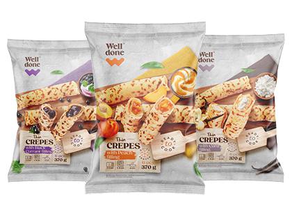 Prekė: Šaldyti blynai su įdaru WELL DONE*, 3 rūšių, 370 g