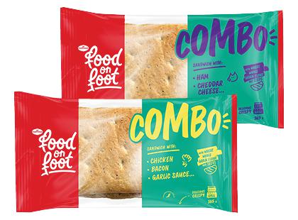 Sumuštinis FOOD ON FOOT COMBO su vištiena; kumpiu*, 2 rūšių, 240–265 g