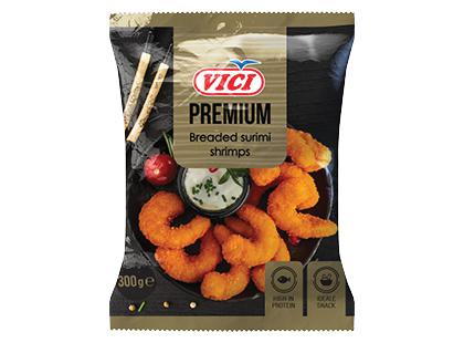 Šaldytos džiūvėsėliuose apvoliotos krevetės VIČI PREMIUM iš surimio*, 300 g