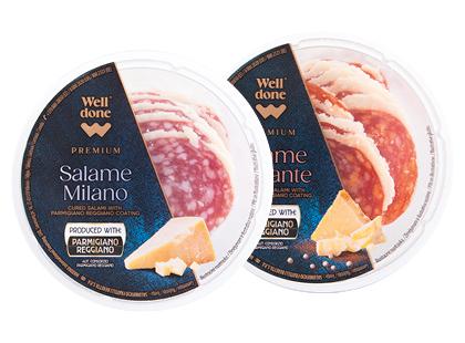 Pjaustytas saliamis WELL DONE PREMIUM*, 2 rūšių, nerūš., 80 g