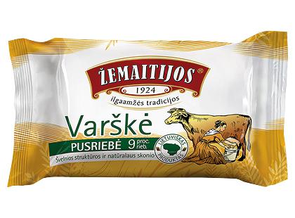 Pusriebė ŽEMAITIJOS varškė*, 9 % rieb., 180 g