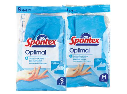 Guminės pirštinės SPONTEX*, 2 rūšių, S–M dydžiai, 1 pora