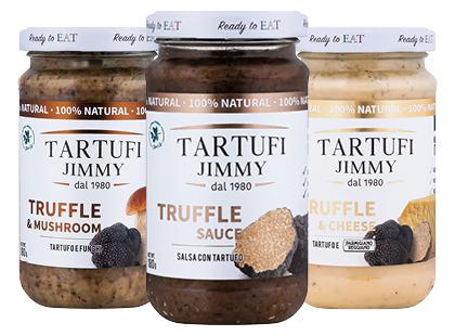Trumų; grybų; sūrio padažas TARTUFI JIMMY*, 3 rūšių, 180 g