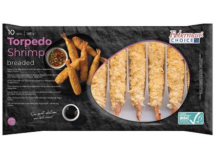 Šaldytos krevetės džiūvėsėliuose su uodegėlėmis FISHERMAN’S CHOICE*, 10 vnt., 285 g