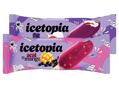Valgomieji ledai ant pagaliuko ICETOPIA*, 2 rūšių, 63–70 g