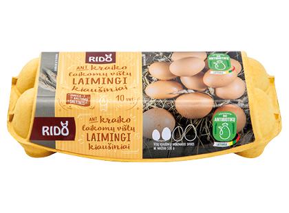 Ant kraiko laikomų vištų kiaušiniai RIDO, 1 dėž. (10 vnt.)