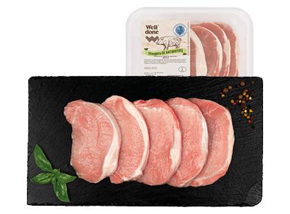 Švieži kiaulienos nugarinės pjausniai WELL DONE, užauginta be anti.*, 360 g