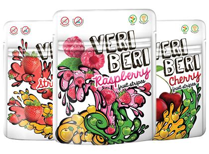 Vaisių juostelės VERI BERI*, 3 rūšių, 50 g