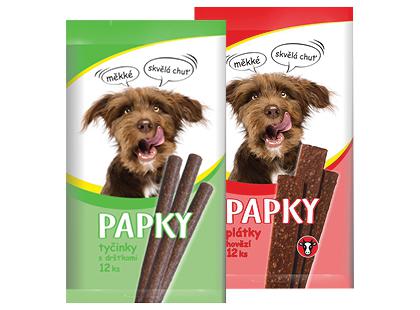 Baltyminės šunų lazdelės PAPKY*, 2 pak. × (12 vnt. × 10 g)