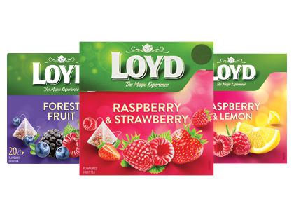 Prekė: Vaisinė arbata LOYD*, 3 rūšių, 1 dėž. (20 vnt.)