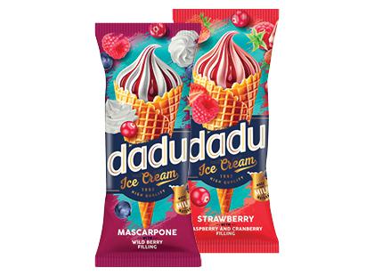 Valgomieji ledai ragelyje DADU*, 2 rūšių, 95 g