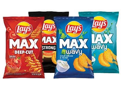 Bulvių traškučiai LAY’S MAX*, 4 rūšių, 2 pak. × 120 g