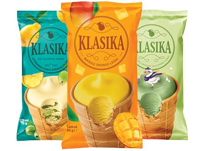 Valgomieji ledai puodelyje KLASIKA*, 3 rūšių, 75–85 g