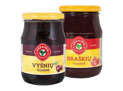 KĖDAINIŲ KONSERVŲ FABRIKO vyšnių; braškių uogienė*, 2 rūšių, 430 g