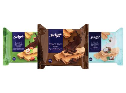 Vafliai su įdaru SELGA*, 3 rūšių, 180 g