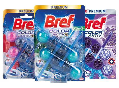 WC valiklis-gaiviklis BREF COLOR AKTIV*, 3 rūšių, 1 pak. (2 vnt.)