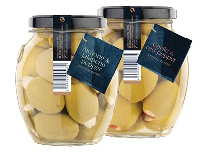 Žalios alyvuogės su įdaru WELL DONE PREMIUM*, 2 rūšių, 360 g