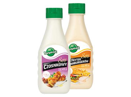 Česnakinis; keptų bulvyčių ir mėsainių padažas TARSMAK*, 2 rūšių, 450 g