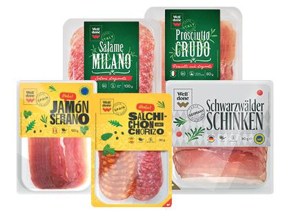 Ispaniškiems, itališk. ir vokišk. pjaust. mėsos gaminiams WELL DONE*