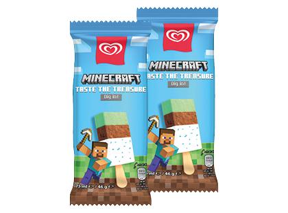 Valgomieji ledai ant pagaliuko MINECRAFT*, 2 vnt. × 46 g
