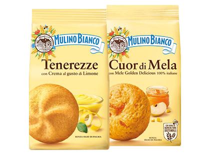 Sausainiai su citrinų; obuolių įdaru MULINO BIANCO*, 2 rūšių, 200–250 g