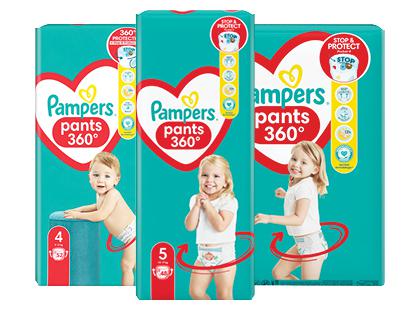 Sauskelnės-kelnaitės PAMPERS PANTS*, 3 rūšių, 5; 4; 6 dydžiai, 1 pak. (48; 52; 44 vnt.)