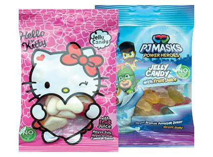 Guminukai HELLO KITTY; PJ MASKS*, 2 rūšių, 80 g
