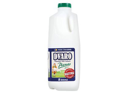 DVARO pienas*, 2,5 % rieb., 2 l