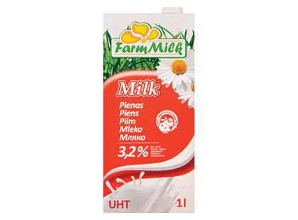 UAT pienas FARM MILK*, 3,2 % rieb., 1 l