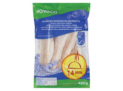 Šaldyta glazūruota aliaskinių rudagalvių menkių filė NOWACO be odos*, 490 g