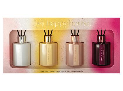Namų kvapų rinkinys ODORO HAPPY HOME*, 1 rink. (4 but. × 30 ml)