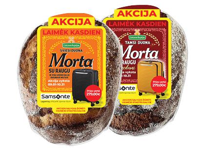 LIETUVOS KEPĖJO šviesi; tamsi MORTOS duona su raugu*, 2 rūšių, 500 g