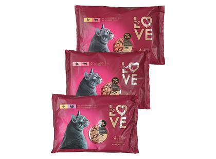 Visavertis konservuotas suaugusių kačių ėdalas MY LOVE*, 3 rūšių, 340 g