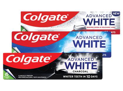 Dantų pasta COLGATE ADVANCED WHITE*, 3 rūšių, 75 ml