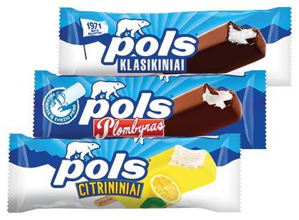 Valgomieji ledai ant pagaliuko POLS*, 3 rūšių, 75 g