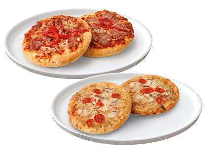 Pica su kumpiu ir paprikomis; su vištiena, pomidorais ir svogūnais, 2 vnt. x 165 g
