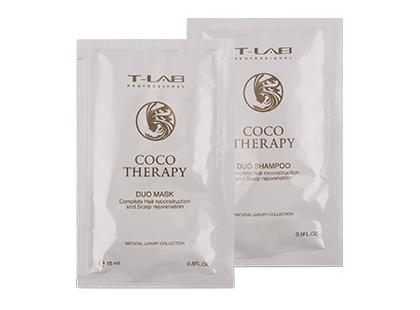 Plaukų šampūnas; kaukė T-LAB PROFESSIONAL COCO THERAPY*, 2 rūšių, 15 ml