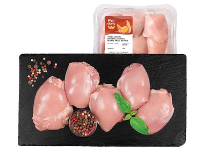Prekė: Šviežia viščiukų broilerių šlaunelių mėsa WELL DONE, 500 g
