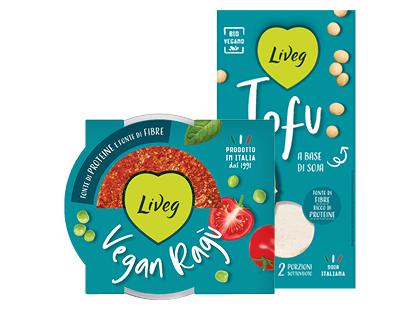 Veganiškas ragu; ekologiškas patiekalas iš sojų LIVEG*, 2 rūšių, 160–250 g