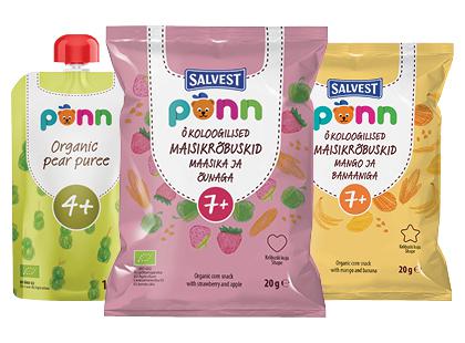 Ekologiška tyrelė; kukurūzų užkandis PONN*, 3 rūšių, 20–100 g