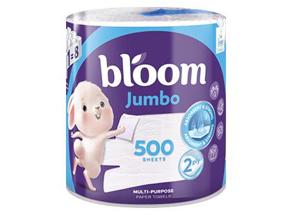 Popieriniai rankšluosčiai BLOOM JUMBO, 2 sluoksnių, 1 rit. (500 lapelių)