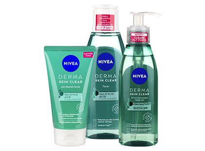 Veido prausiklis; tonikas; šveitiklis NIVEA DERMA*, 3 rūšių, 150–200 ml