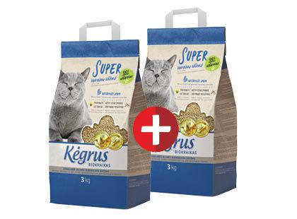 Prekė: Augalinės kilmės kačių biokraikas KĖGRUS, 2 pak. x 3 kg