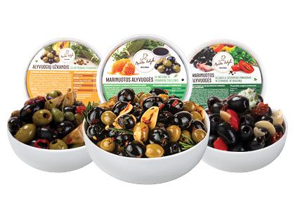 Marinuotos alyvuogės*, 3 rūšių, fasuotos, 300 g