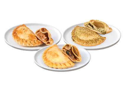 Empanada su darž. ir višt.; jaut, ir kiaušiniais; varške ir špinatais*, 3 rūšių, 88 g, 1 vnt.