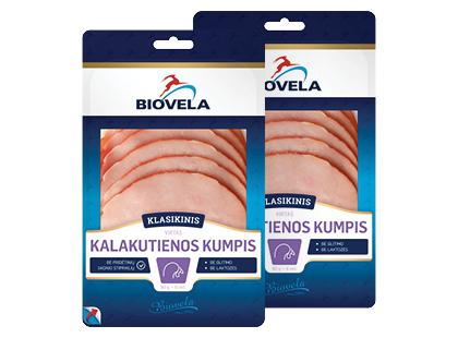 Virtas pjaustytas kalakutienos kumpis BIOVELA*, I r., 2 pak. × 90 g