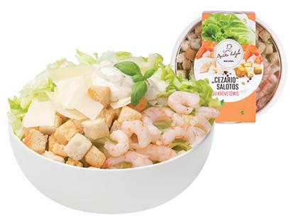 CEZARIO salotos su krevetėmis*, fasuotos, 180 g