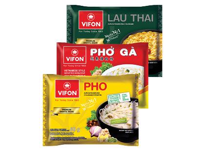 Greitai paruošiami makaronai VIFON*, 3 rūšių, 60–80 g